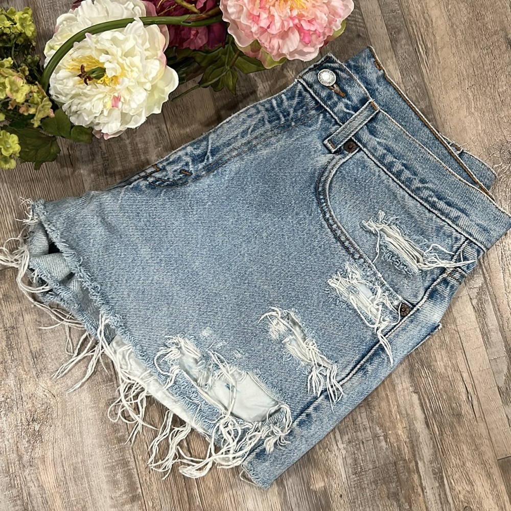 Petros Vintage 501 Levi’s Cutoff Distressed Denim Shorts